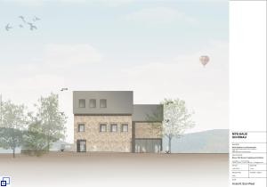 Ansicht Süd-West geplantes Gebäude